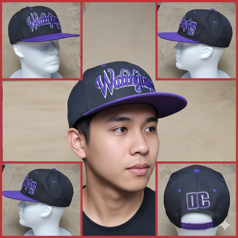City Hunter Washington‎ DC Sports Snapback Hat Ball Cap Purple Adjustable OSFA